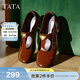他她（TATA）超?，旣愓湫锛拘驴顝凸艤\口小皮鞋女鞋單鞋7H020AA5 熱可可（粗跟款）-7HF20 37