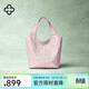 CASSILE卡思樂(lè )明星同款單肩包女植鞣牛皮大容量輕奢托特包生日女神節禮物 櫻花粉MINI