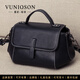 曼尼瓊詩(shī)（VUNIQSON）品牌輕奢手提包女士時(shí)尚大氣托特包大容量潮流真皮單肩斜挎包女 黑色 小號