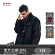 BJHG不計后果立領(lǐng)PU皮夾克外套男春季潮牌cleanfit簡(jiǎn)約寬松軟皮皮衣女 炭黑色 S