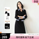歐莎（OSA）拼接氣質(zhì)休閑套裝女2025秋季新款衛衣半身裙兩件套高智感穿搭 黑色 M