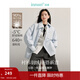 茵曼（INMAN）2025冬季女新款防潑水白鴨絨時(shí)尚襯衫式輕羽絨服休閑保暖外套上衣 淺水藍-18448067H1 M