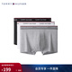 Tommy Hilfiger【三條裝】男裝提花腰邊棉質(zhì)微彈貼身青少年四角褲平角內褲 白色/灰色/黑色004 3條 L