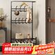 安爾雅衣帽架鞋架落地金屬掛衣架現代簡(jiǎn)約鐵藝衣服架子家用置物架 65黑