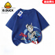 G.DUCK HELLO小黃鴨男童兒童短袖奧特曼新款卡通帥氣純棉T恤夏季中大童上衣 【藏青】賽羅 110 【建議30-40斤】