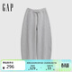蓋璞女裝秋季款空氣三明治松緊腰寬松經(jīng)典彎刀長(cháng)褲針織褲793816