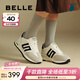 百麗（Belle）跑道家族復古小金甘德訓鞋女商場(chǎng)同款阿甘鞋休閑運動(dòng)鞋D2C1DAM5 白色 【小金甘1.0】 38 (240mm)