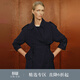OVV秋冬熱賣(mài)女裝經(jīng)典翻領(lǐng)雙排牛角扣短款羊毛風(fēng)衣 藏青 M