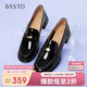 百思圖25秋復古學(xué)院風(fēng)粗跟女單鞋C1823CA5 黑色 38