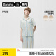 蕉內（Bananain）【趙露思同款】絲絲515H男女士睡衣冰絲涼感天絲情侶家居服春夏季 【女士短袖帶杯】月白藍條紋 M