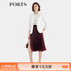 PORTS寶姿秋冬女裝一?？凵虅?wù)休閑九分袖修身白色西服夾克 奶白色-1 XS (2)