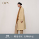 OVV秋冬熱賣(mài)女裝復古雙排扣高支羊毛通勤長(cháng)款經(jīng)典大衣 燕麥（凈色）A7 L