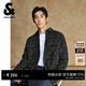 杰克·瓊斯（JACK&JONES）男裝春季寬松翻領(lǐng)格紋花呢潮流百搭小香風(fēng)外套男長(cháng)袖襯衫夾克男士 E40黑色 S 170偏大,建議拍小一碼