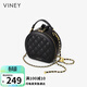 viney牛皮包包女包輕奢斜挎鏈條包單肩小圓包生日禮物高級感送女友老婆