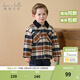 戴維貝拉（DAVE＆BELLA）男童棉服兒童夾棉襯衫保暖男寶寶衣服小童棉衣冬季新款幼兒上衣 咖色格【現貨】 110 cm（建議身高100-110cm）