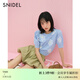 SNIDEL春夏百搭圓領(lǐng)短袖花卉刺繡針織衫上衣SWNT252020 淺藍色 均碼 (F)