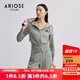 艾諾絲雅詩(shī)ARIOSEYEARS春秋新品通勤百搭連帽衛衣式毛針織衫女30211813 霜灰色 S