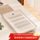 瓷牌茗茶具（cipaiming teaset）長(cháng)方形茶盤(pán)陶瓷面板蓄排雙用小型瀝水盤(pán)功夫茶具 大流線(xiàn)陶瓷白面茶盤(pán)（白底)
