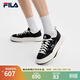 FILA 斐樂(lè )男鞋百搭帆布鞋2026夏新款巖行鞋1+時(shí)尚小白鞋運動(dòng)休閑鞋 黑/奶白-BG 40