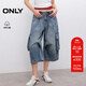 ONLY2025夏季新款酷感口袋裝飾設計低腰短褲牛仔褲女|125343003 J33 復古350牛仔洗水 L