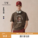Teenie Weenie小熊男裝T恤2025夏季新款潮流印花運動(dòng)休閑白色短袖 棕色 M
