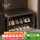 竹山下?lián)Q鞋凳入戶(hù)門(mén)口高級感家用玄關(guān)處輕奢簡(jiǎn)約鞋柜入戶(hù)柜穿鞋凳一體 曜石黑60cm【納帕皮+碳素鋼材質(zhì)】