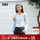 森馬（Semir）長(cháng)袖T恤女春季短款掛脖緊身假兩件2026氣質(zhì)辣妹衣服109126101006