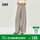 森馬（Semir）休閑褲女秋季打褶垂感寬松闊腿褲2025日系慵懶糯米褲10A525127003
