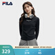 FILA 斐樂(lè )官方女子針織長(cháng)袖衫秋新款時(shí)尚休閑簡(jiǎn)約修身短款長(cháng)T 正黑色-BK M 165/84A/M