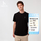哈吉斯（HAZZYS）男裝花logo純色短袖T恤ASTZE0CBX78 黑色BK 2XL（185/104A52）