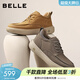 百麗（Belle）男鞋高幫休閑工裝鞋冬季新商場(chǎng)同款真皮板鞋加絨8WK01DD5 灰色-單里 41