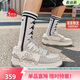 卡帕（Kappa）背靠背板鞋男鞋潮流復古百搭休閑鞋運動(dòng)鞋 冬日白/冷灰色 42 