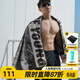 拓勝（TOSWIM）速干浴巾毛巾海邊防曬沙灘溫泉游泳吸水巾便攜健身快干毛巾 潮黑花園 160cm x 80cm
