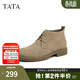 他她（TATA）男士靴耐磨舒適復古時(shí)尚沙漠靴加絨皮翻毛男靴休閑皮鞋VVX03DD2 駝色 41