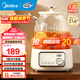 美的（Midea）0膠水全玻璃全自動(dòng)養生壺 1.2L大容量辦公室多功能茶漏煮茶壺 燒水壺24h恒溫可煮小米年貨 1.2L 加厚高硼硅玻璃MK-YS12B302J