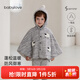 babylove【清倉】寶寶夾棉披風(fēng)冬季保暖衣服連帽斗篷嬰幼兒百搭外套冬裝 中花灰 均碼 （尺寸40*71cm-建議0-3歲寶寶）