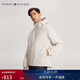 Tommy Hilfiger【輕便通勤】秋冬男裝經(jīng)典戶(hù)外休閑合身版運動(dòng)連帽夾克外套 米白色AEF M （推薦：135-150斤）