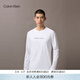 Calvin KleinJeans春秋男士休閑通勤ck字母印花圓領(lǐng)內搭打底衫長(cháng)袖T恤上衣 YAF-月光白 L