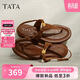 他她（TATA）明星午后莊園一字平底人字拖鞋綁帶涼鞋老錢(qián)風(fēng) 啡色 34