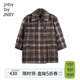 jnby by JNBY江南布衣童裝冬羊毛呢大衣外套保暖中長(cháng)款格紋女童兒童1N0810170 315雜綠咖 130 cm