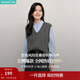 茵曼（INMAN）針織馬甲女2026春季老錢(qián)風(fēng)V領(lǐng)薄冬季學(xué)院風(fēng)內搭毛衣 蒼灰色 L