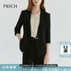 PRICH【零染】莫代爾職場(chǎng)西裝套裝春秋新款七分袖通勤外套女 19黑色西裝 M 160