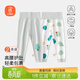 貝瑞加（Babyprints）嬰兒褲子2條裝男女寶寶純棉長(cháng)褲兒童護肚高腰褲家居秋褲 綠100