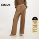 ONLY秋季簡(jiǎn)約百搭高腰直筒褲運動(dòng)衛褲休閑褲女|124414020 E06 柚木棕色 L (170) 72A