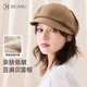 玖慕（JIUMU）女士亞麻貝雷帽百搭帽子女夏季女款畫(huà)家帽八角帽報童帽女生蓓蕾帽