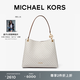MICHAEL KORS 邁克高仕【兩件折上折】MK Christina 女士大號大容量單肩托特包 香草白/橡果棕 150(老花款) 大號