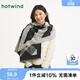 熱風(fēng)（Hotwind）2025年冬季新款女士格紋小貓梭織圍巾 88米黑 67*180cm
