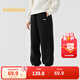 巴拉巴拉童裝女童褲子冬裝加絨長(cháng)褲保暖兒童運動(dòng)舒適束腳時(shí)尚百搭 黑色90001 130