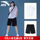 安踏（ANTA）運動(dòng)套裝女冰絲速干T恤短褲女士春季薄短袖跑步健身運動(dòng)服體考女 白黑-速干套裝 M