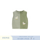 white wheat兒童2025春季新款上衣女孩子純棉坎肩男童休閑套頭馬甲 綠色 90